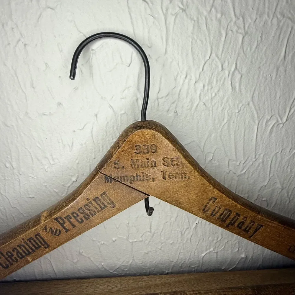 Southern Cleaning & Pressing Co Wooden Hanger Memphis Vintage Capital Hanger Co